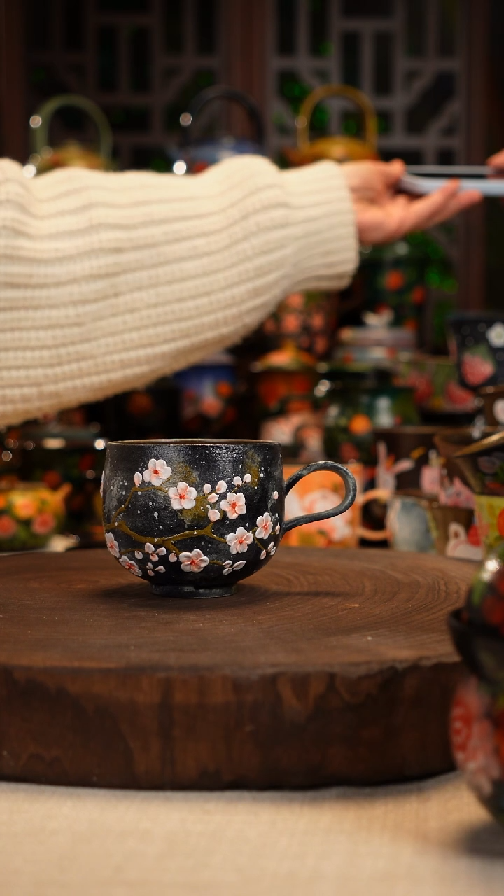 油画  手绘釉下彩