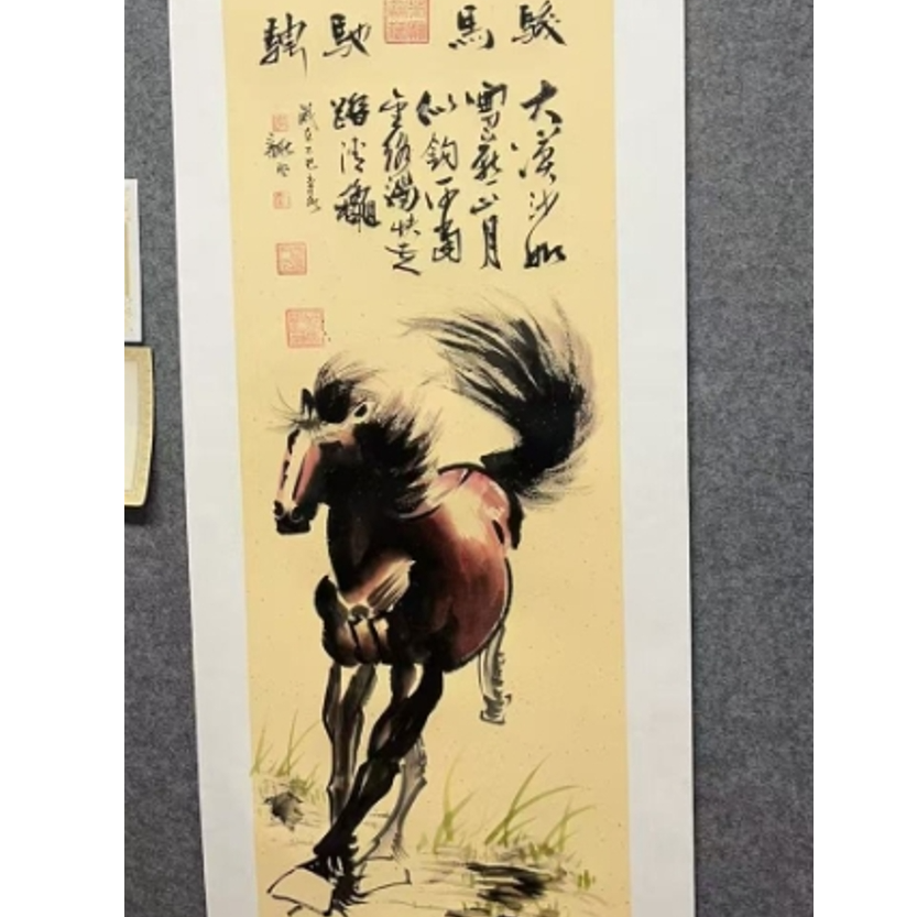  李新社四尺竖幅-骏马驰骋画