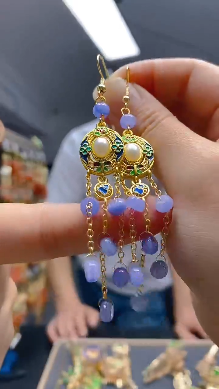 【闪购商品】翡翠耳饰合金098翡翠耳钩