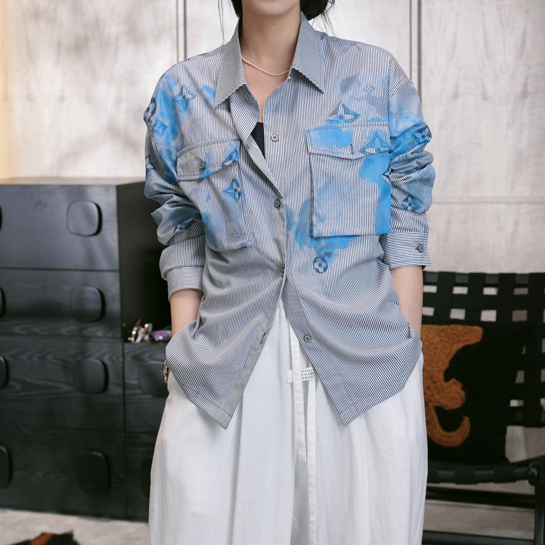 【绘尚D28阿垚3114】亚麻通用休闲百搭情侣款个性衬衫 S253114