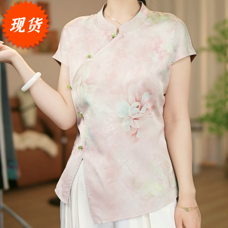 【现货】【D606-芳华】新中式国风复古修身小衫飞袖上衣-菲哥