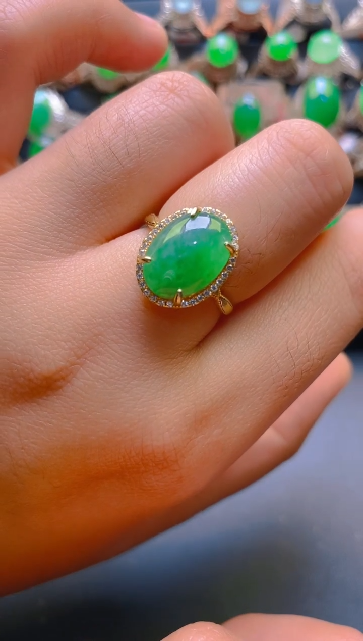 【闪购商品】翡翠耳饰银S925镶嵌天然A货翡翠1