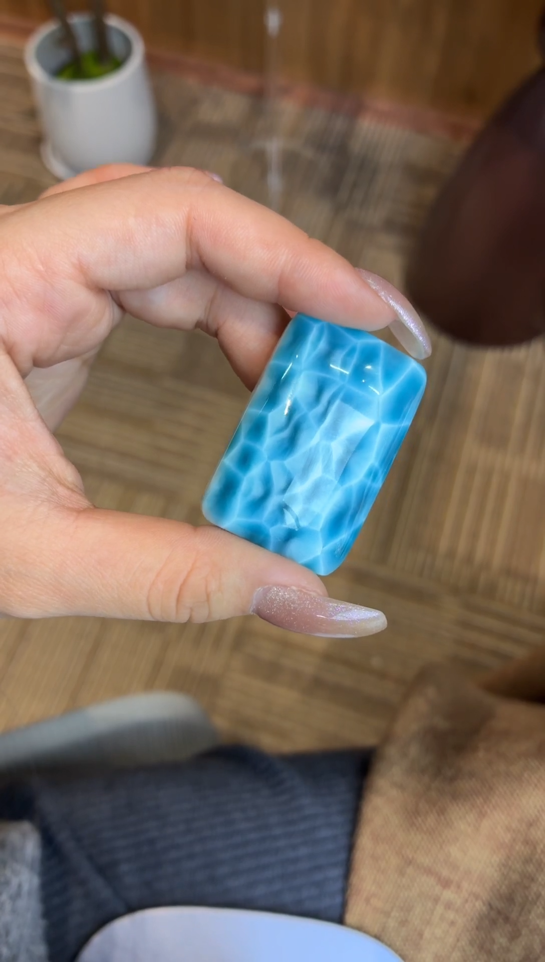 未镶嵌针钠钙石（海纹石）颈饰火山蓝海纹石裸石吊坠34.9g