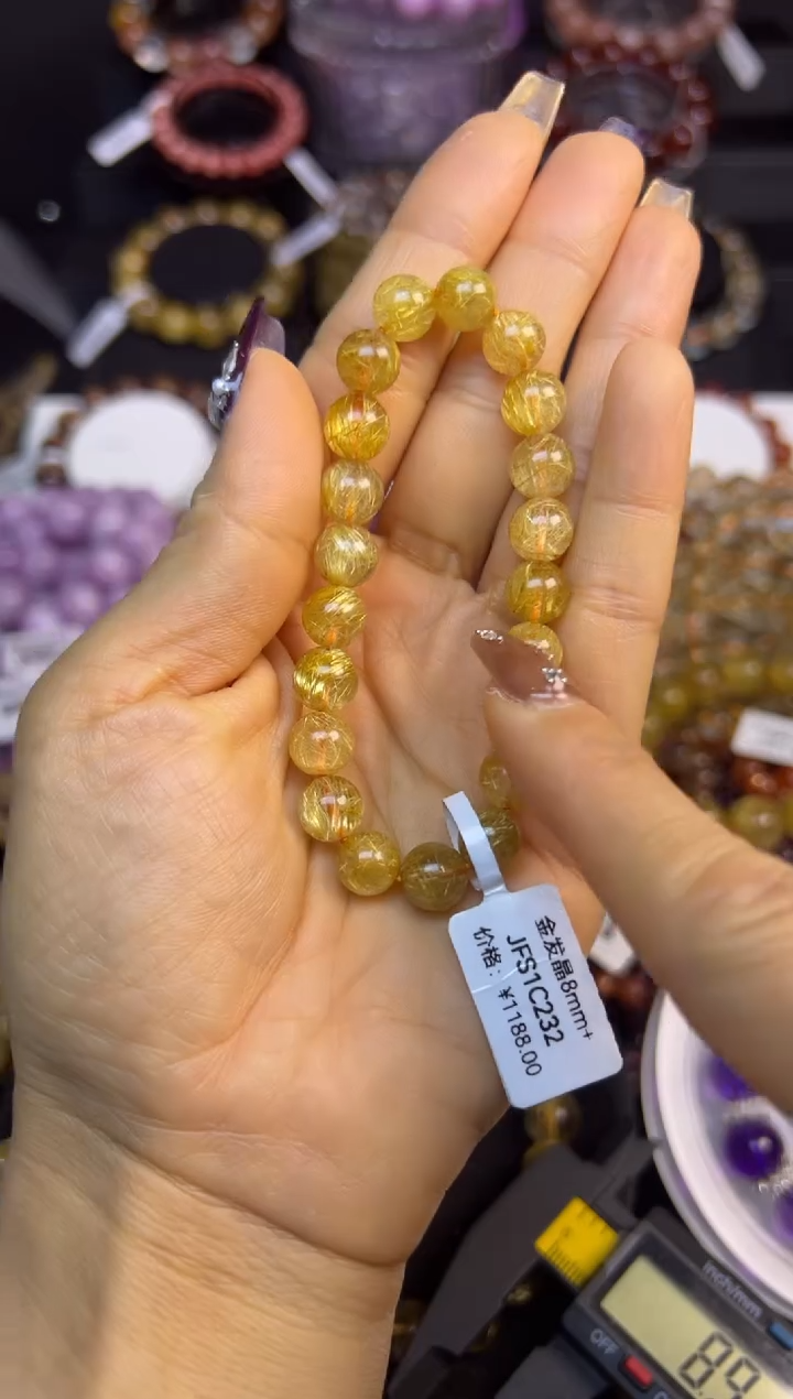 未镶嵌手串水晶金发晶8.9mm