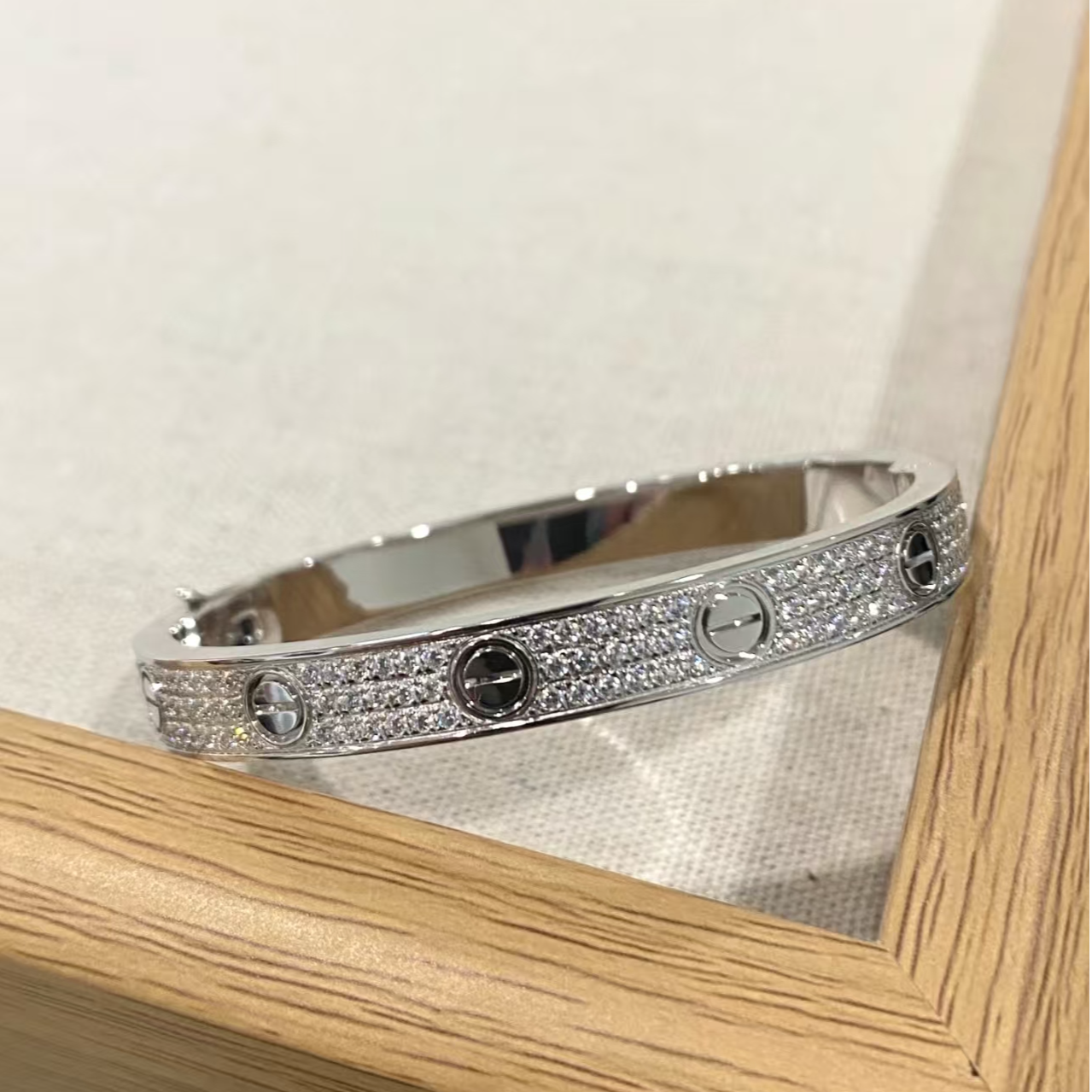 【直播福利】18K金钻石宽版满天星手镯 CZ (定制品质48小时鉴赏期)