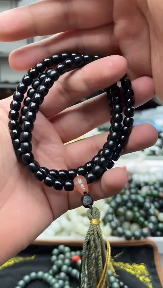 手串未镶嵌和田玉黑青7