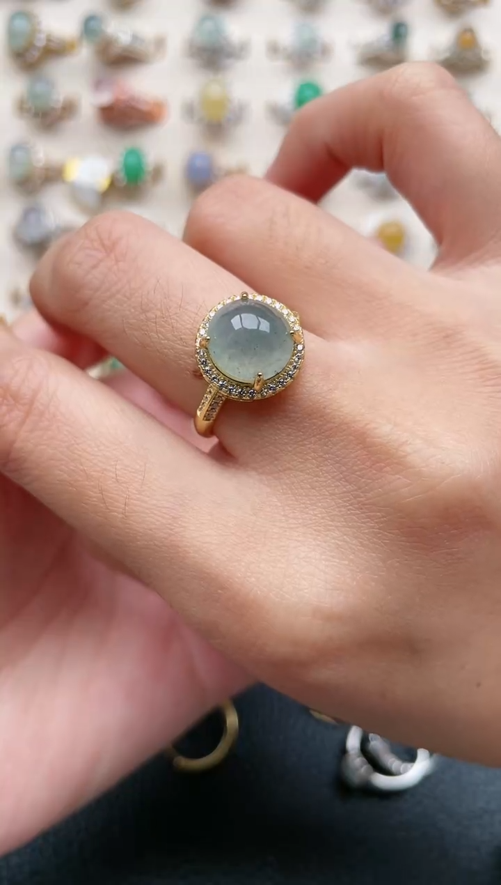 【闪购商品】翡翠戒指银S925镶嵌1111