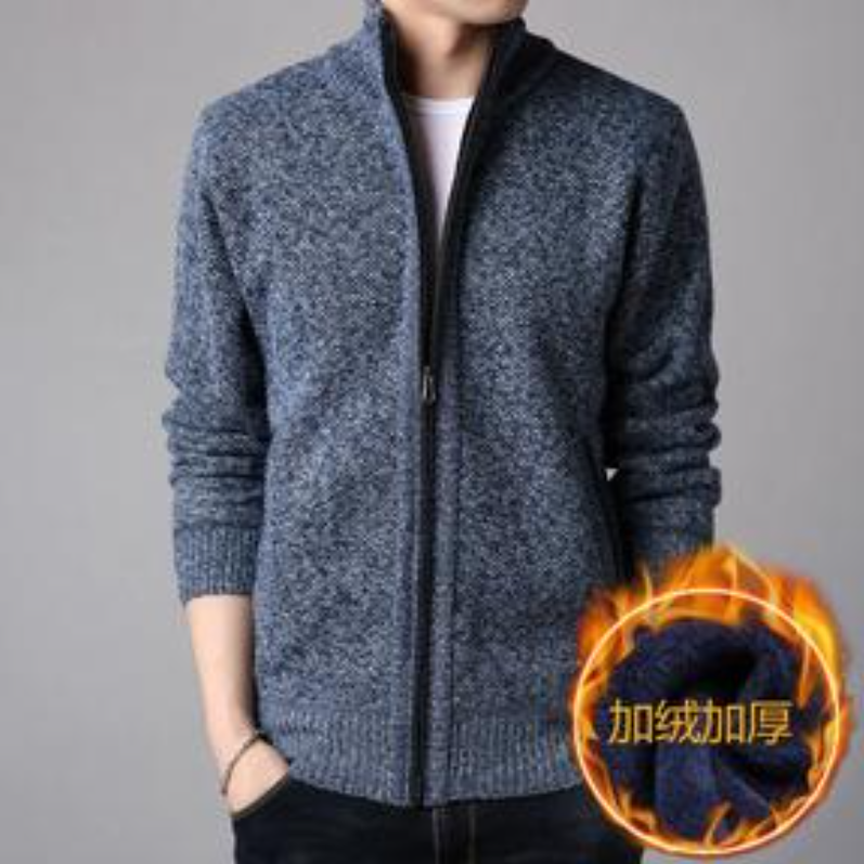 长袖保暖立领针织开衫毛衣针织衫宽松男士潮流加厚L073