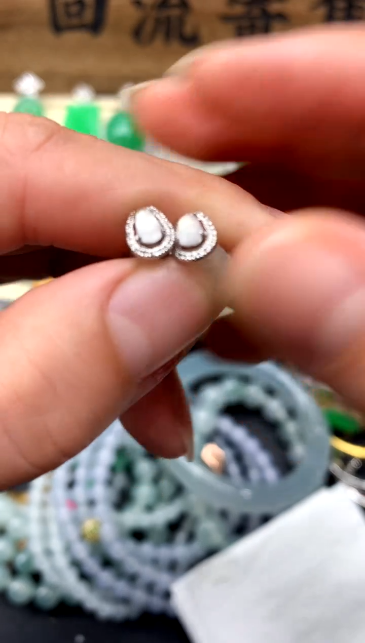 【闪购商品】翡翠耳饰18K金镶嵌132-中国好珍宝