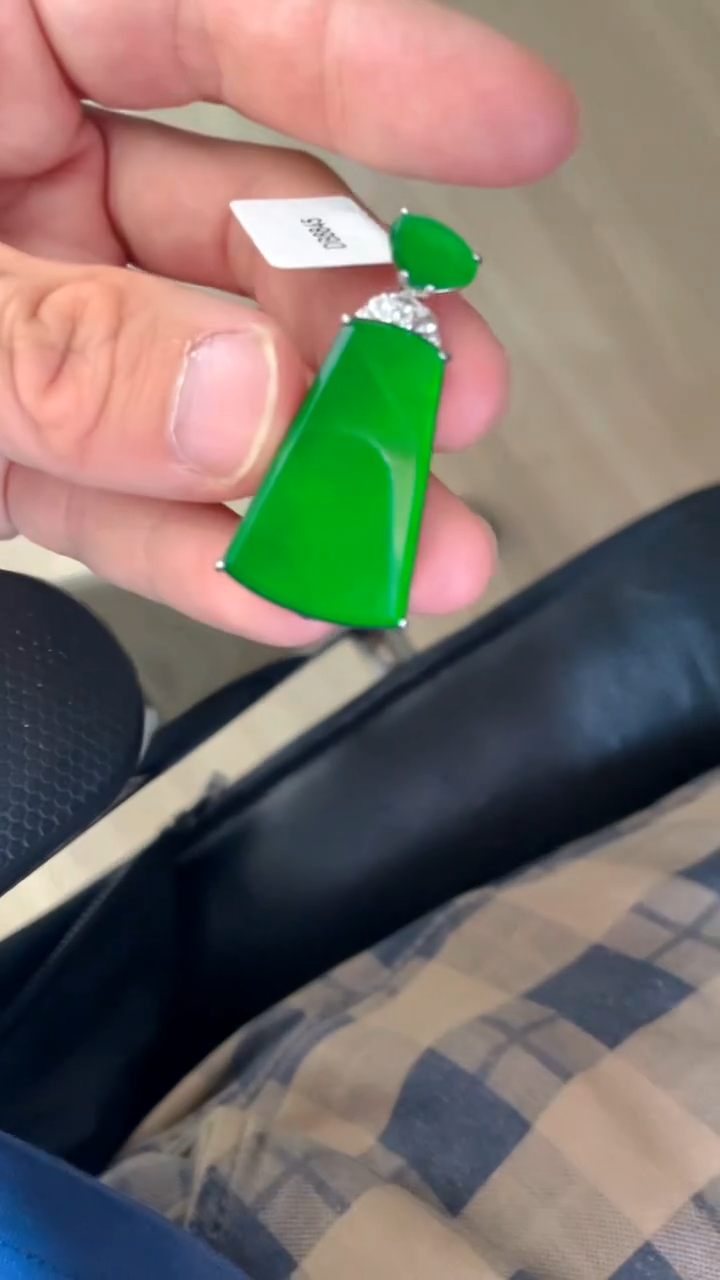 吊坠(不含链)银S925镶嵌翡翠吊坠