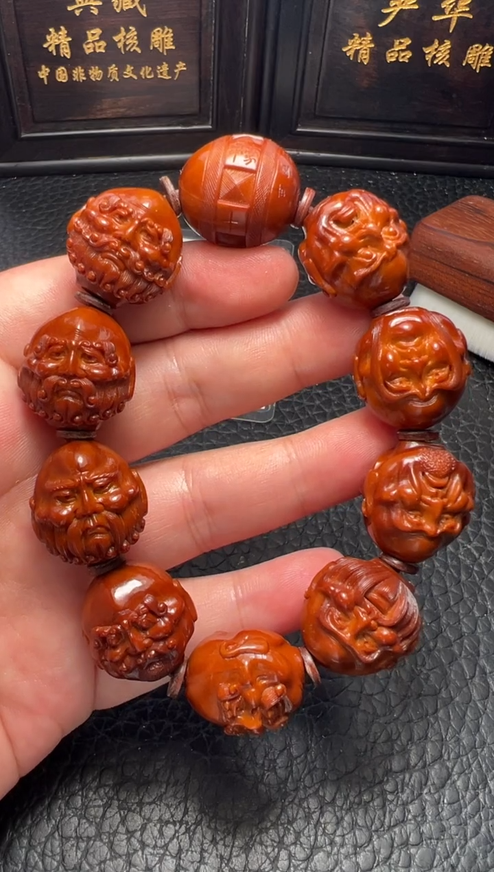 手串/手链橄榄核回血卓豪双面须派十八罗汉手串