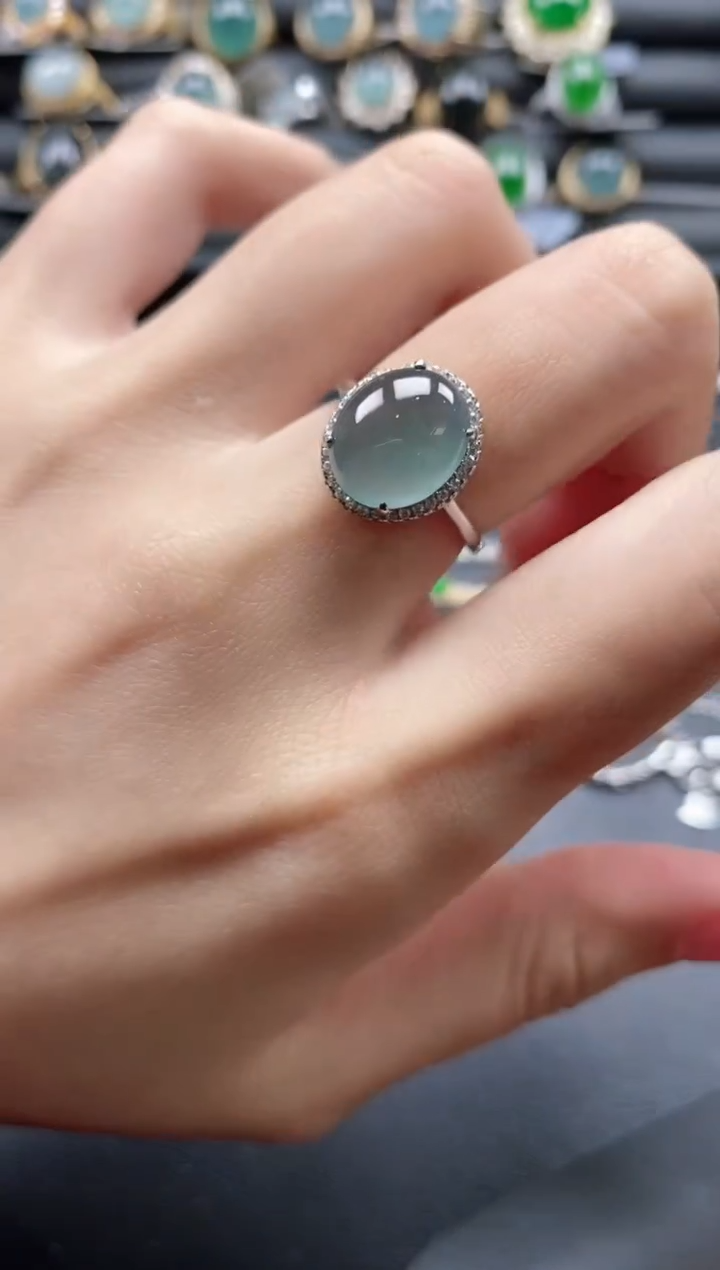 【闪购商品】翡翠戒指银S925镶嵌1111