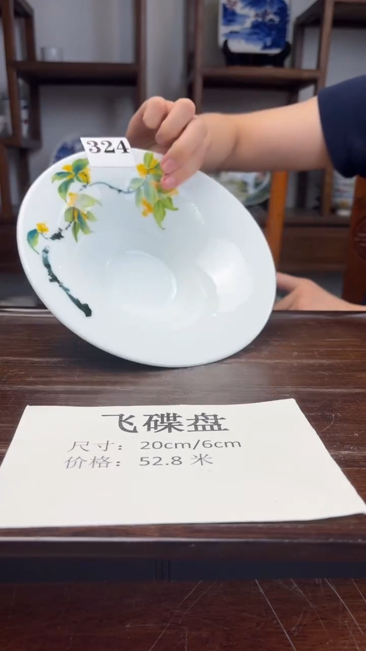 瓷片国韵瓷坊-手绘飞碟盘324