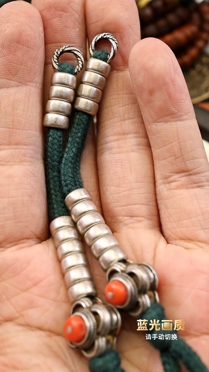 计子0.75老银子镶嵌海红计数器