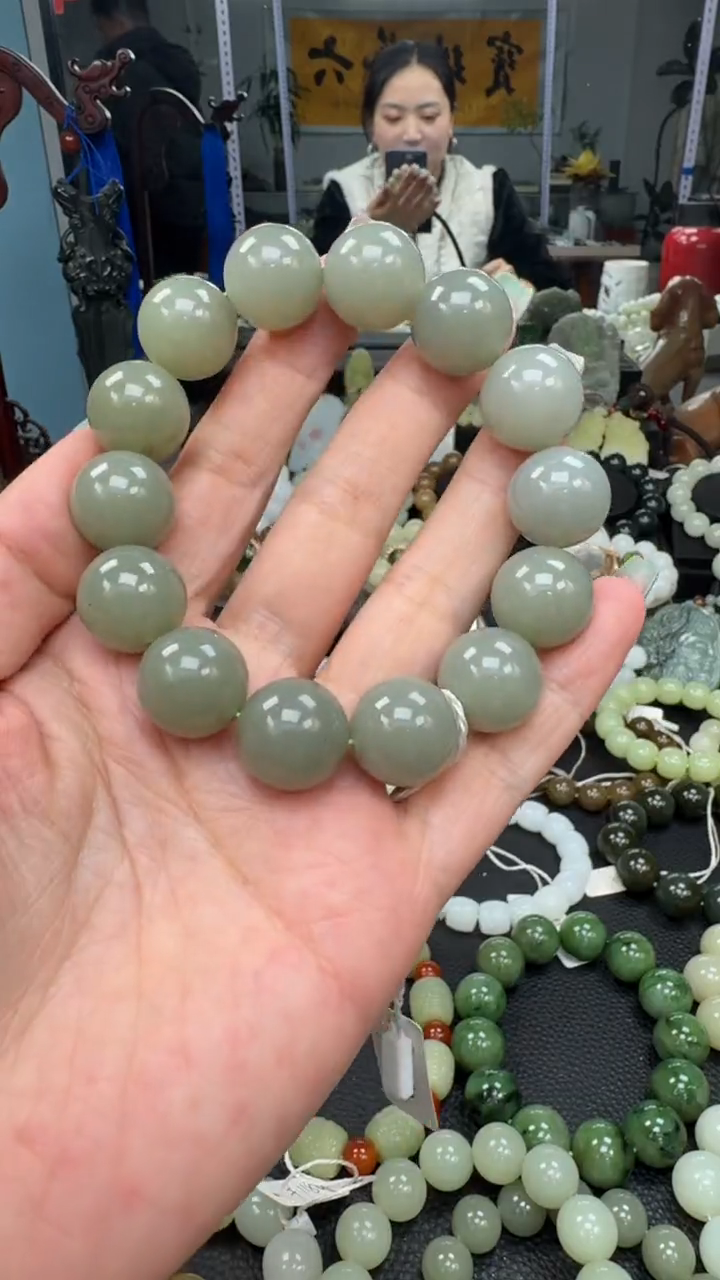 未镶嵌手串和田玉新疆且末蓝卡16