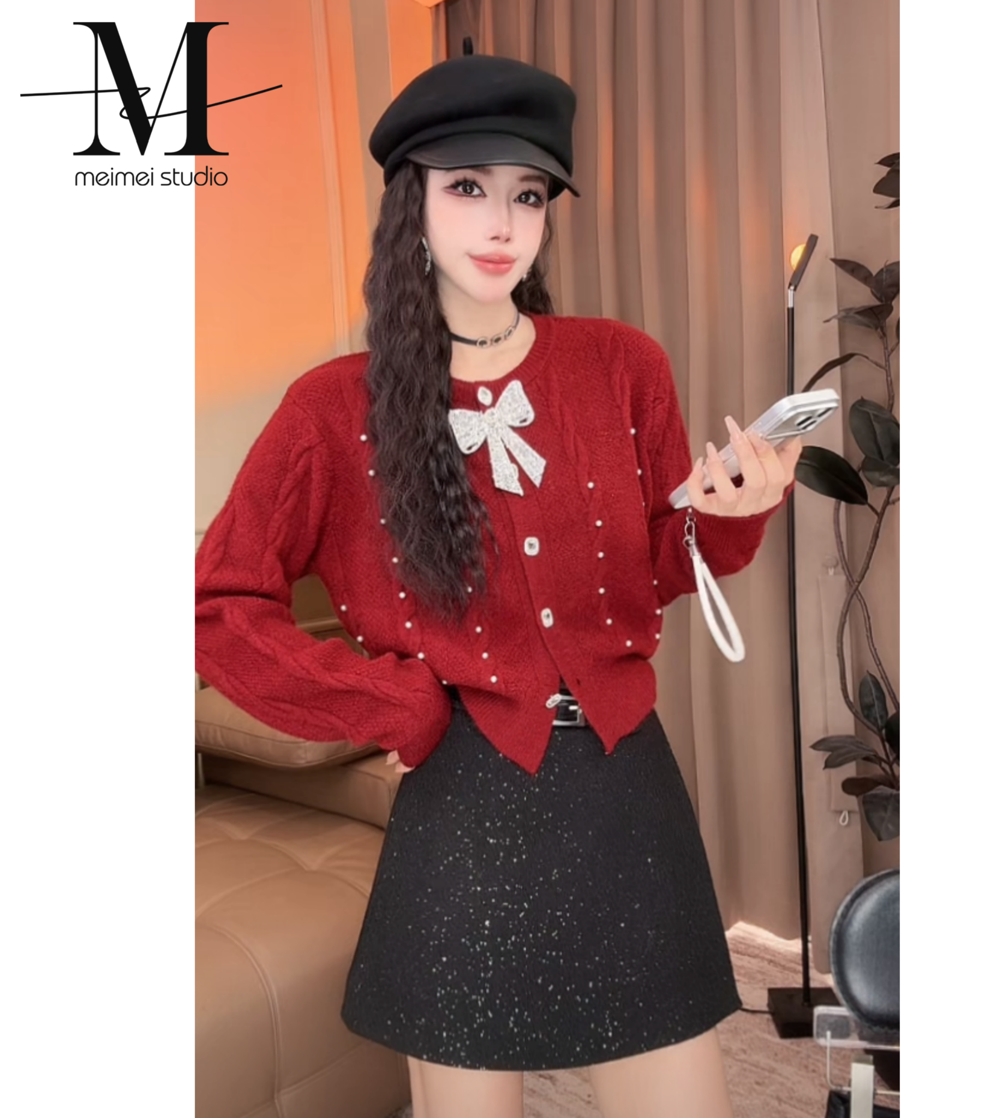 时尚气质百搭设计师款冬季开衫毛衣686-61271048                