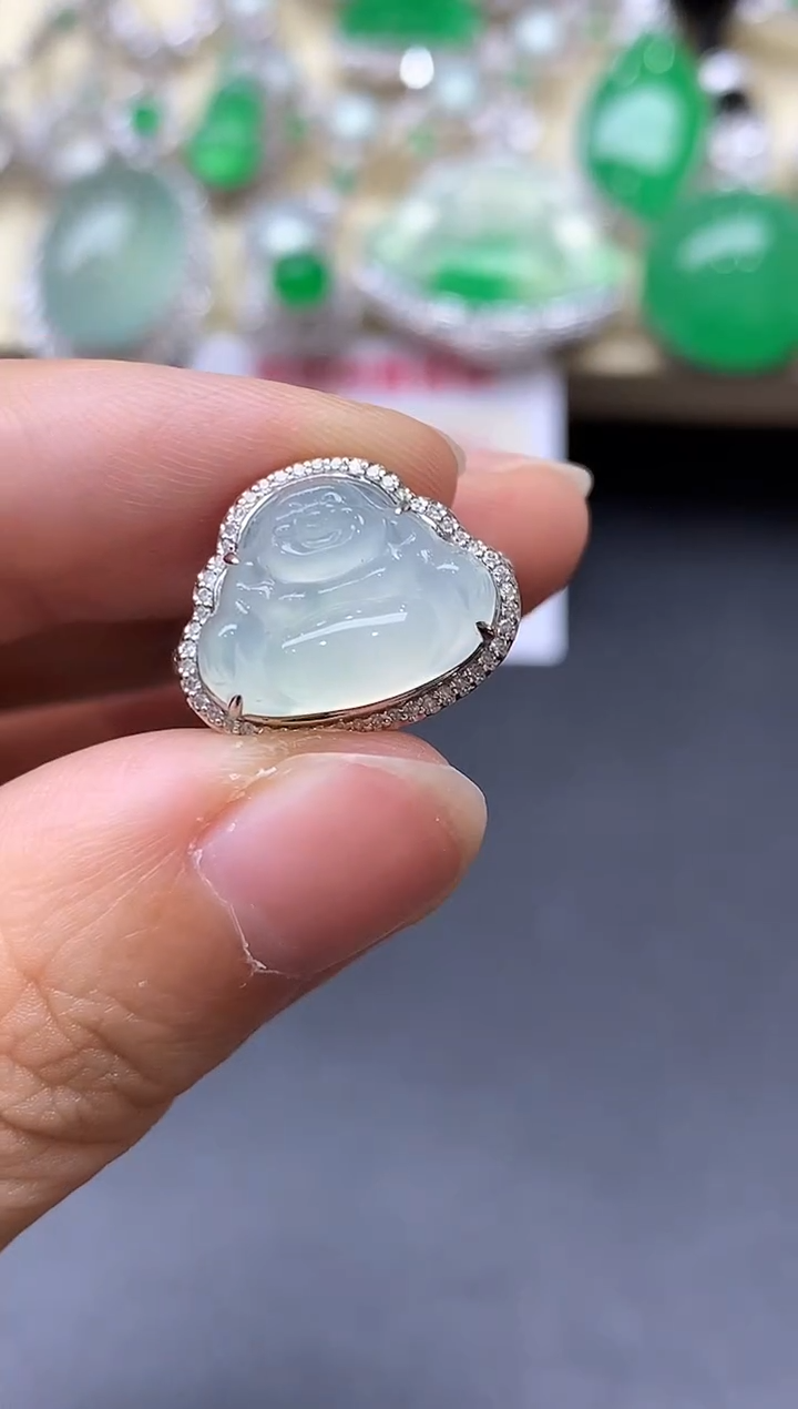 18K金镶嵌戒指翡翠298-中国好珍宝