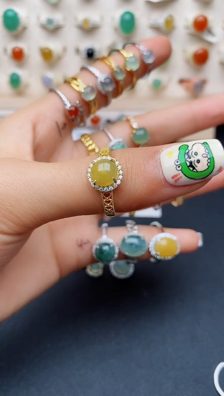 【闪购商品】翡翠戒指银S925镶嵌缅甸翡翠