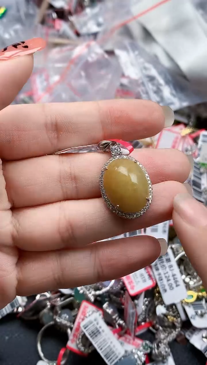 银S925镶嵌戒指翡翠天然A货缅甸翡翠