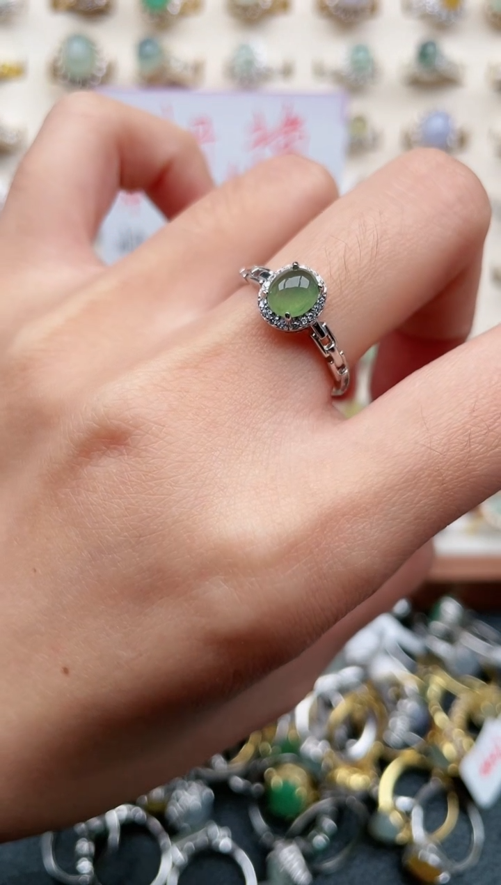【闪购商品】翡翠戒指银S925镶嵌1111