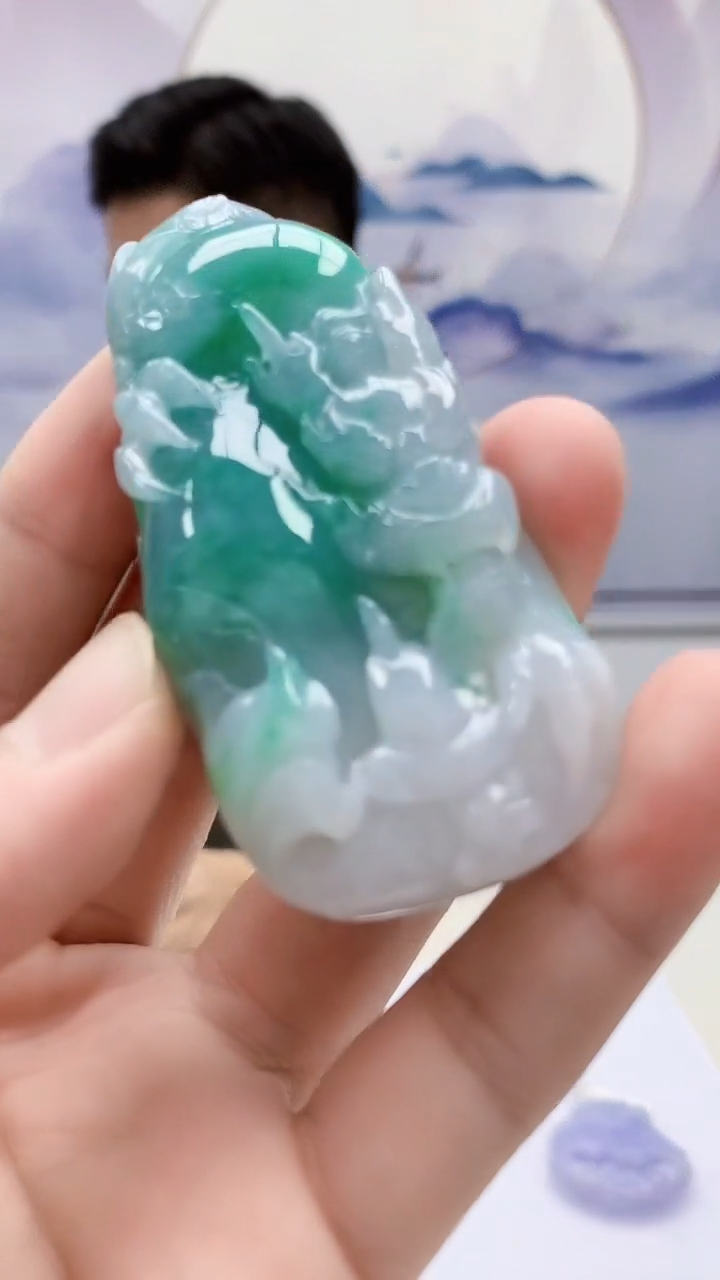 定制翡翠未镶嵌4917bb-毛货挂件72