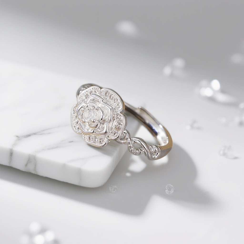 【抓紧清仓】时尚轻奢款年味十足女款生肖挂饰 302-山茶花银戒