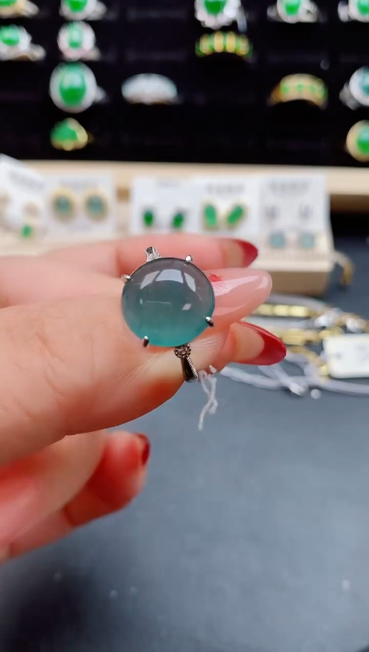 【闪购商品】翡翠戒指银S925镶嵌321321