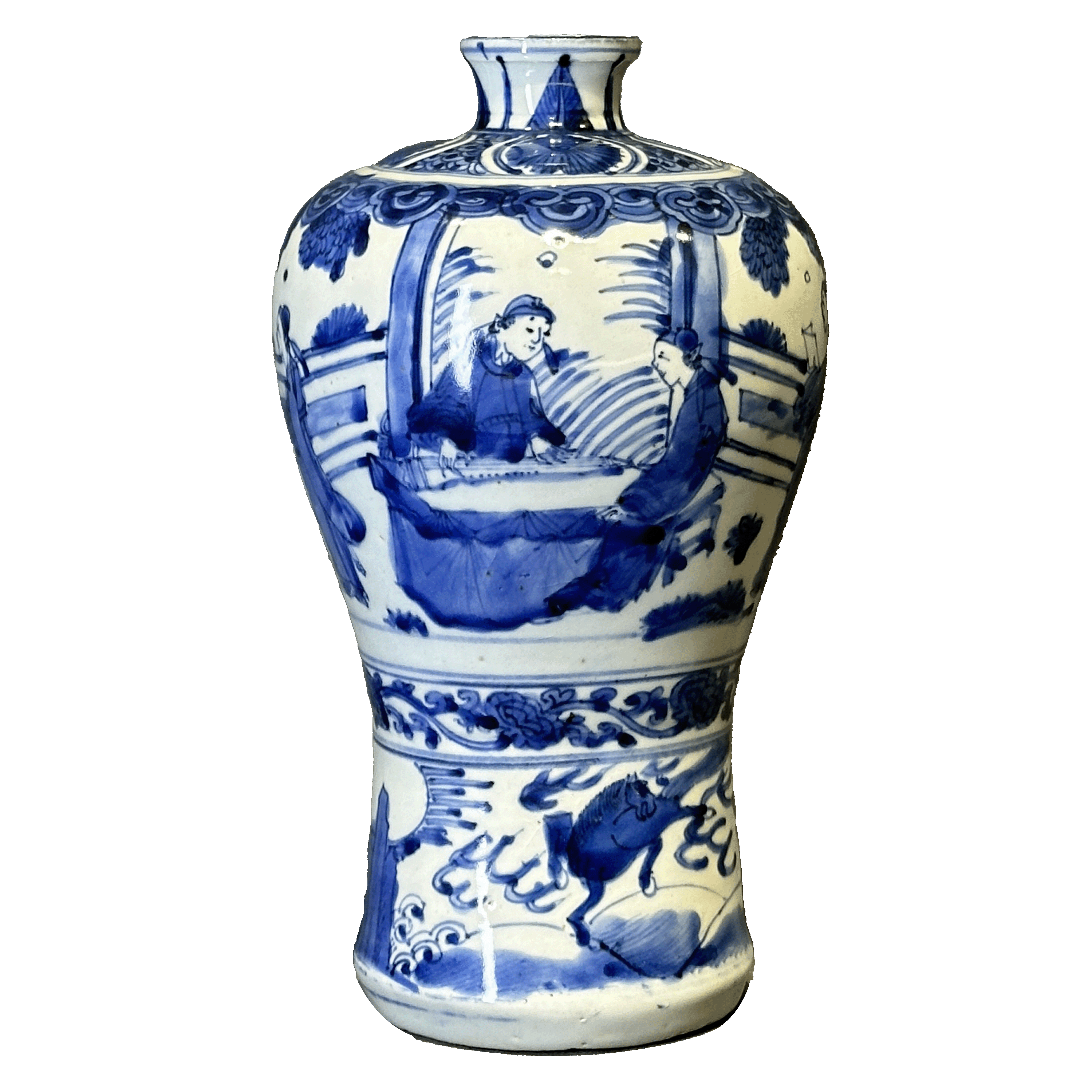 lot1448青花人物故事纹梅瓶古董拍卖