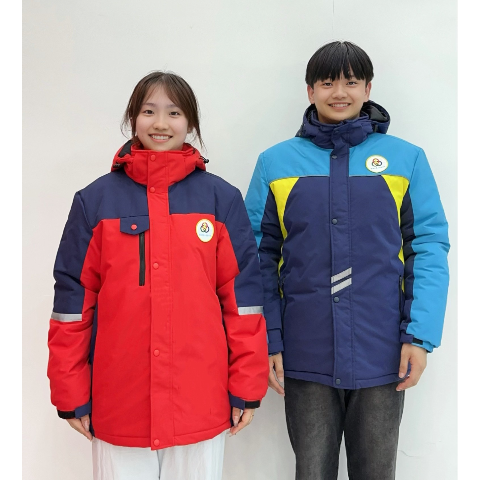 棉服保暖防风棉衣六中冬季校服棉衣蓝色男生款红色女生款休闲