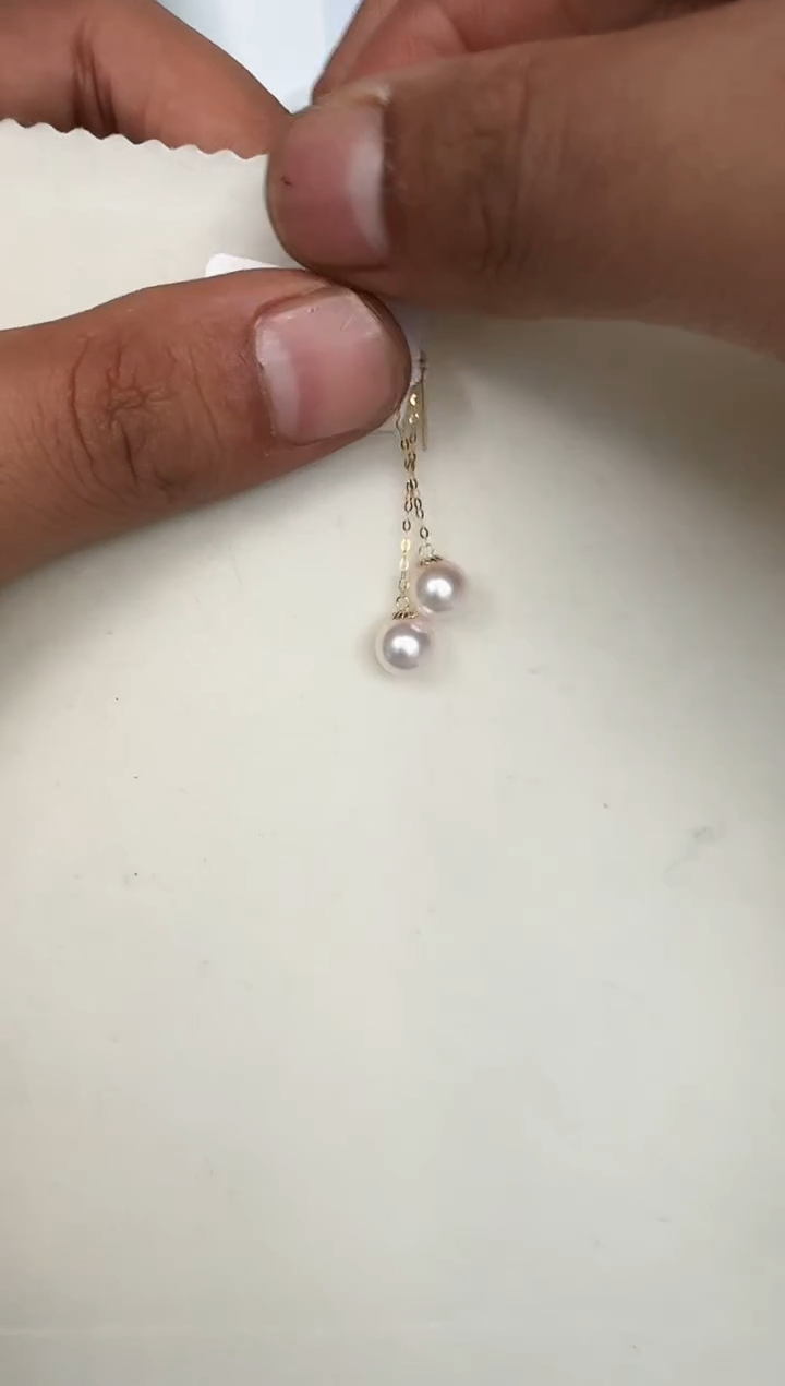 18K金镶嵌耳饰海水珍珠耳线