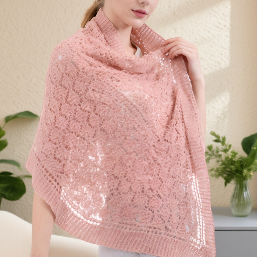 新款秋冬针织面料晴纶三角披肩女百搭外搭马海毛面料秋冬搭配B款