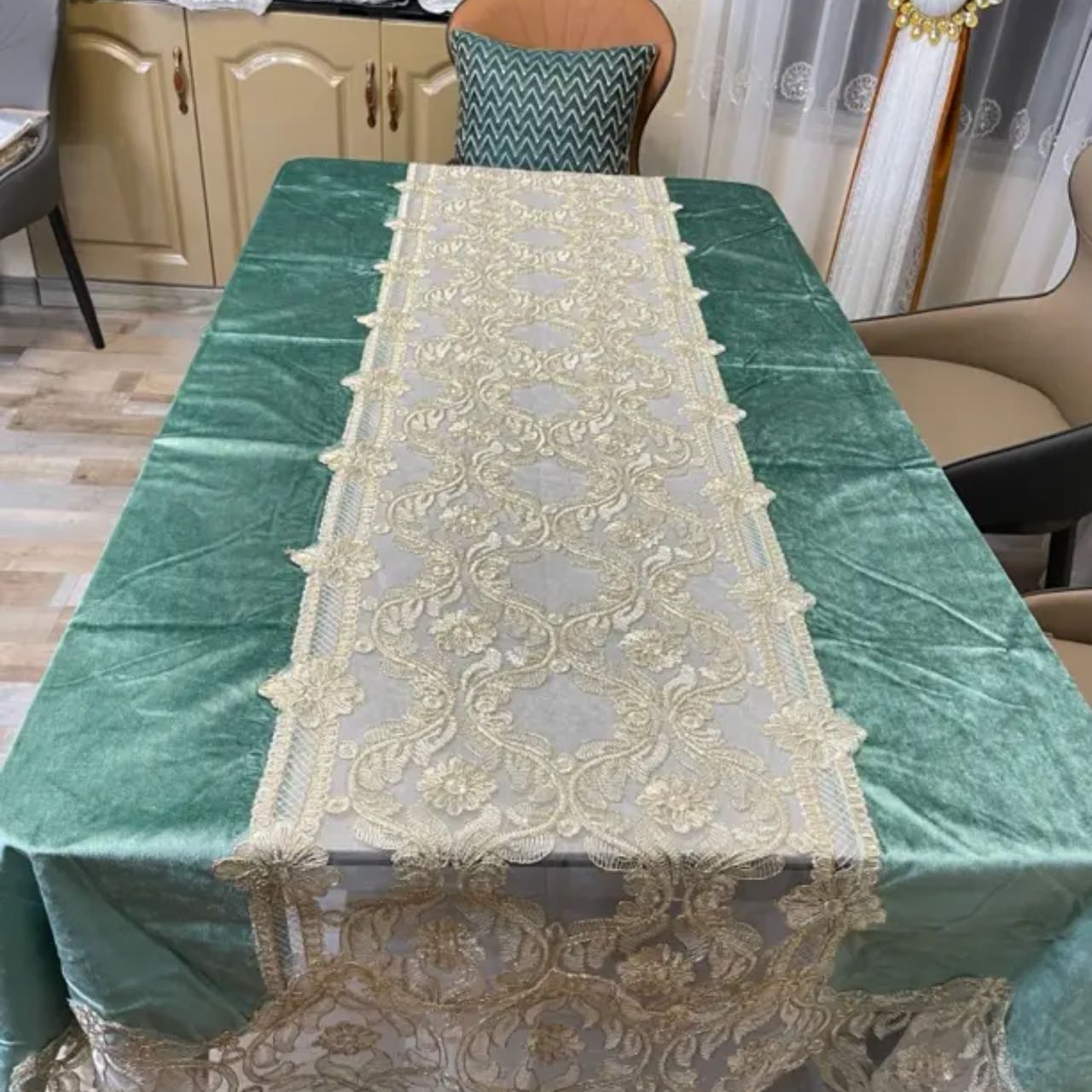 欧式布艺桌布大气长方形家用高端新款餐桌茶几蕾丝高档丝绒桌布