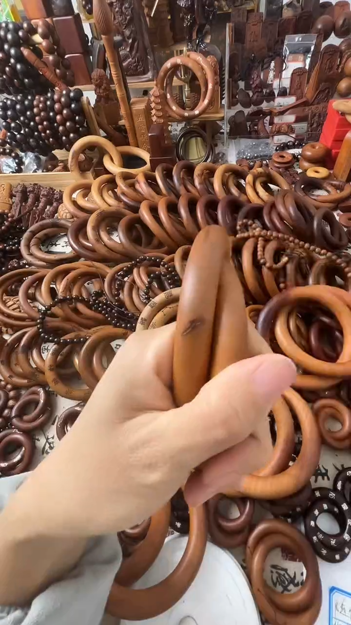 枣木乾坤圈枣木85圈口微瑕一物一拍