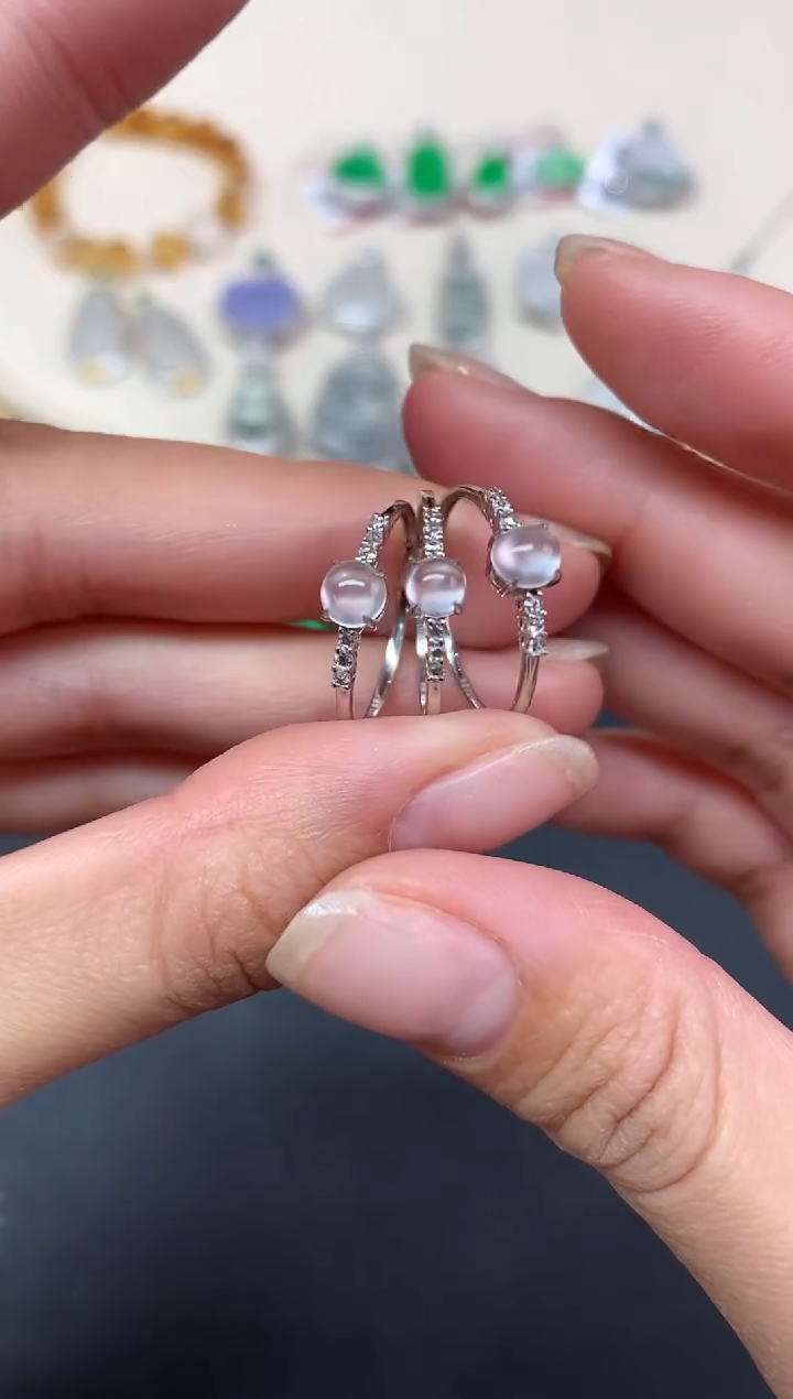 【闪购商品】翡翠戒指18K金镶嵌A386|1980|多样性发其一