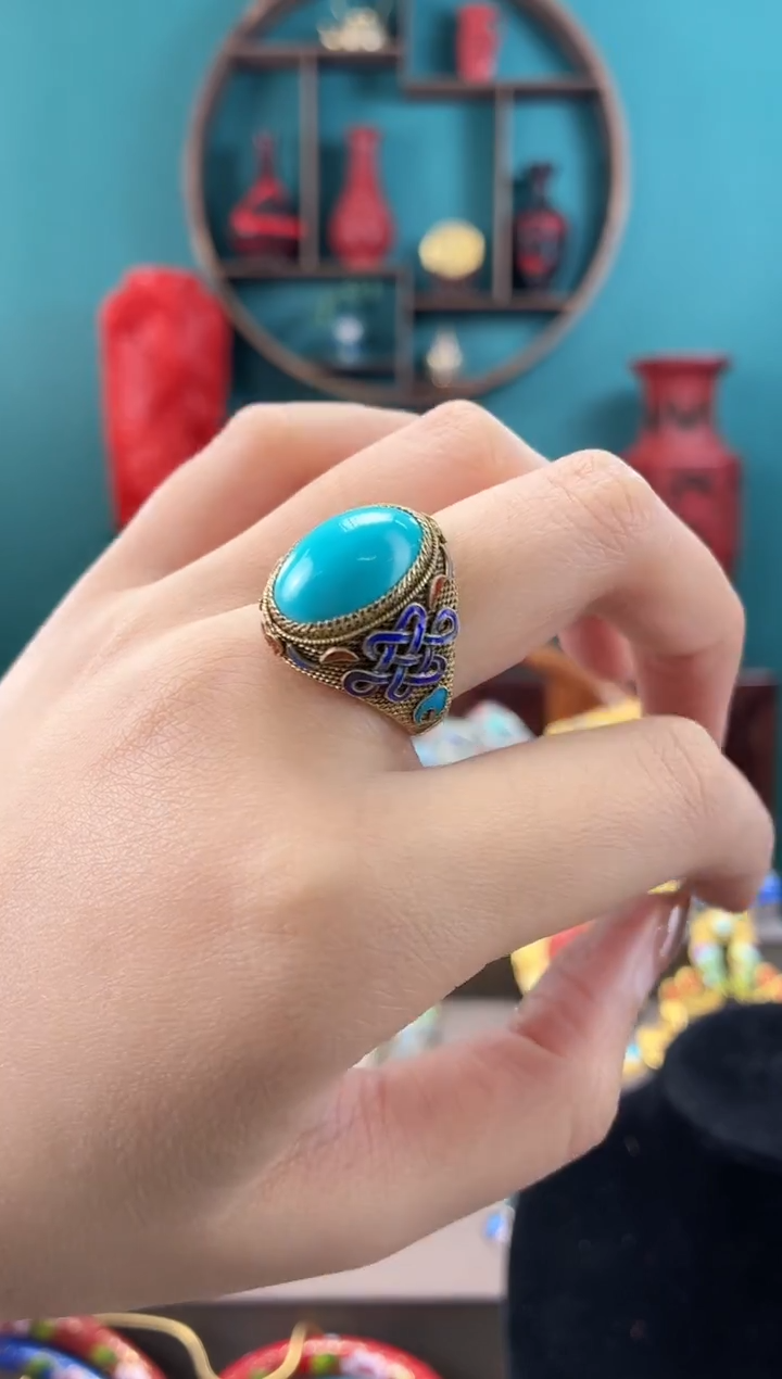 非遗手工花丝镶嵌戒指