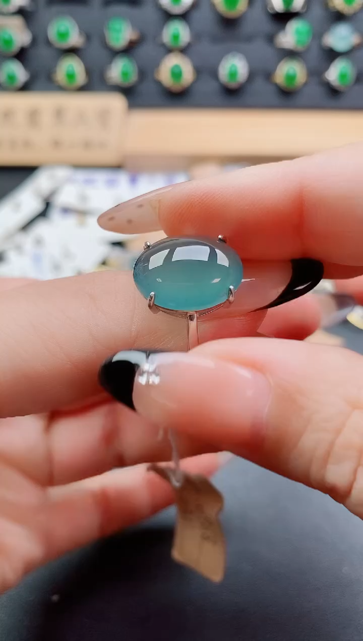 银S925镶嵌戒指翡翠2121