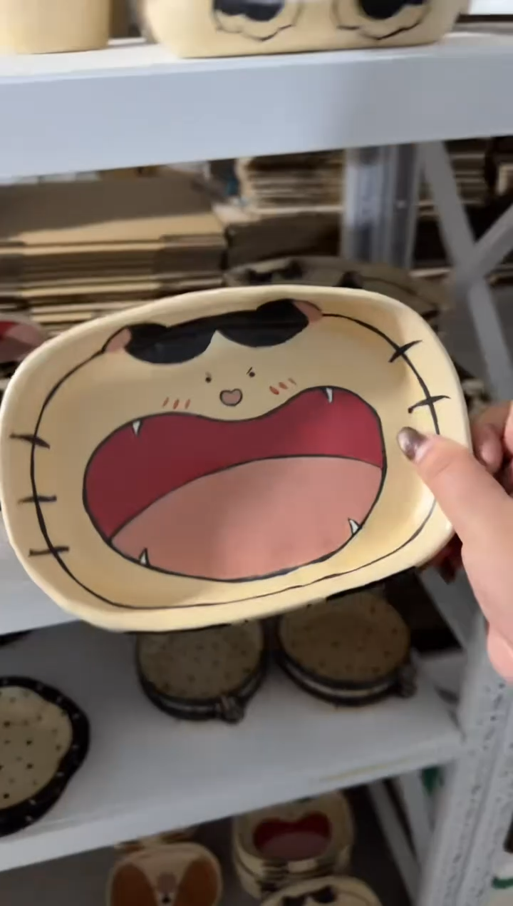 陶瓷猫咪盘子【十里高温釉下彩陶瓷】