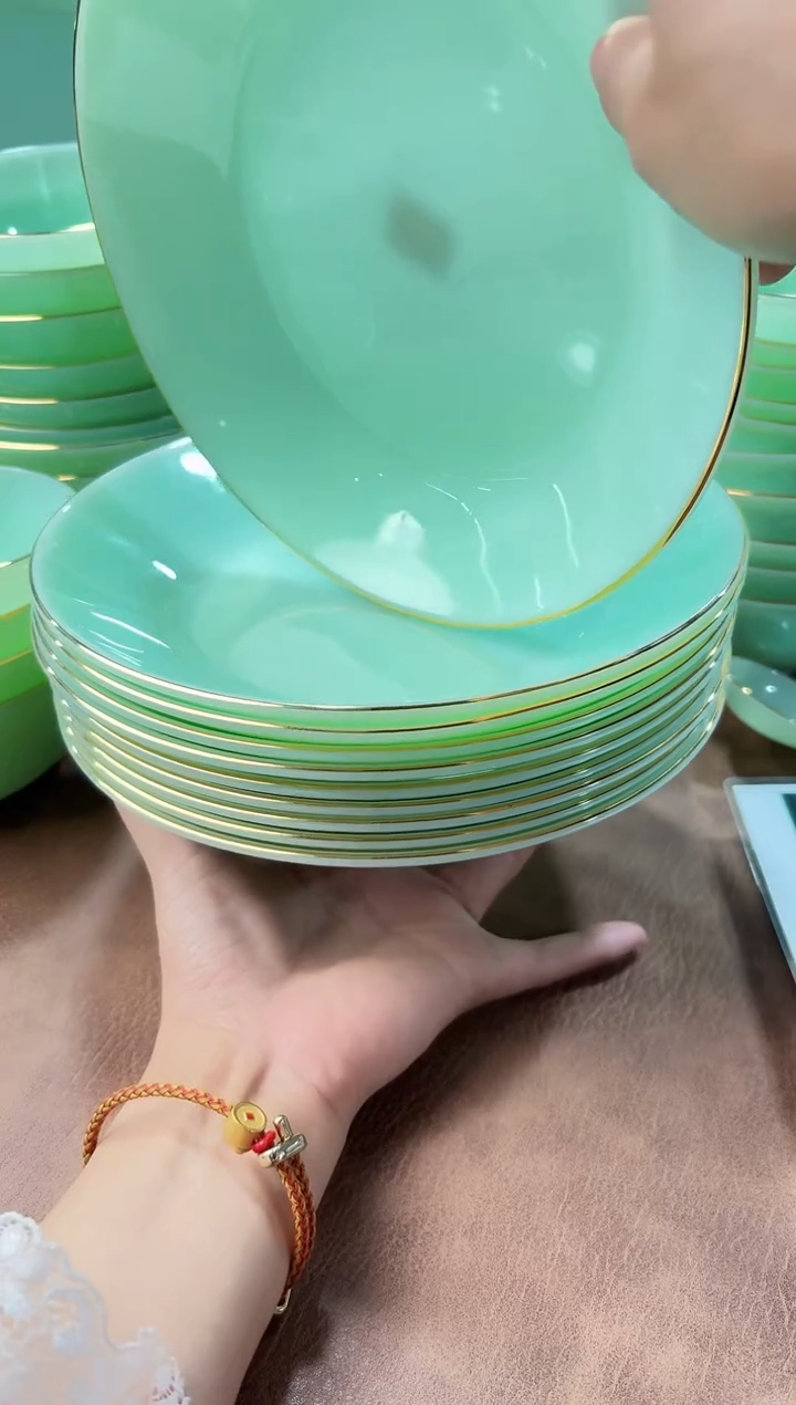 玉瓷8英寸深盘10个