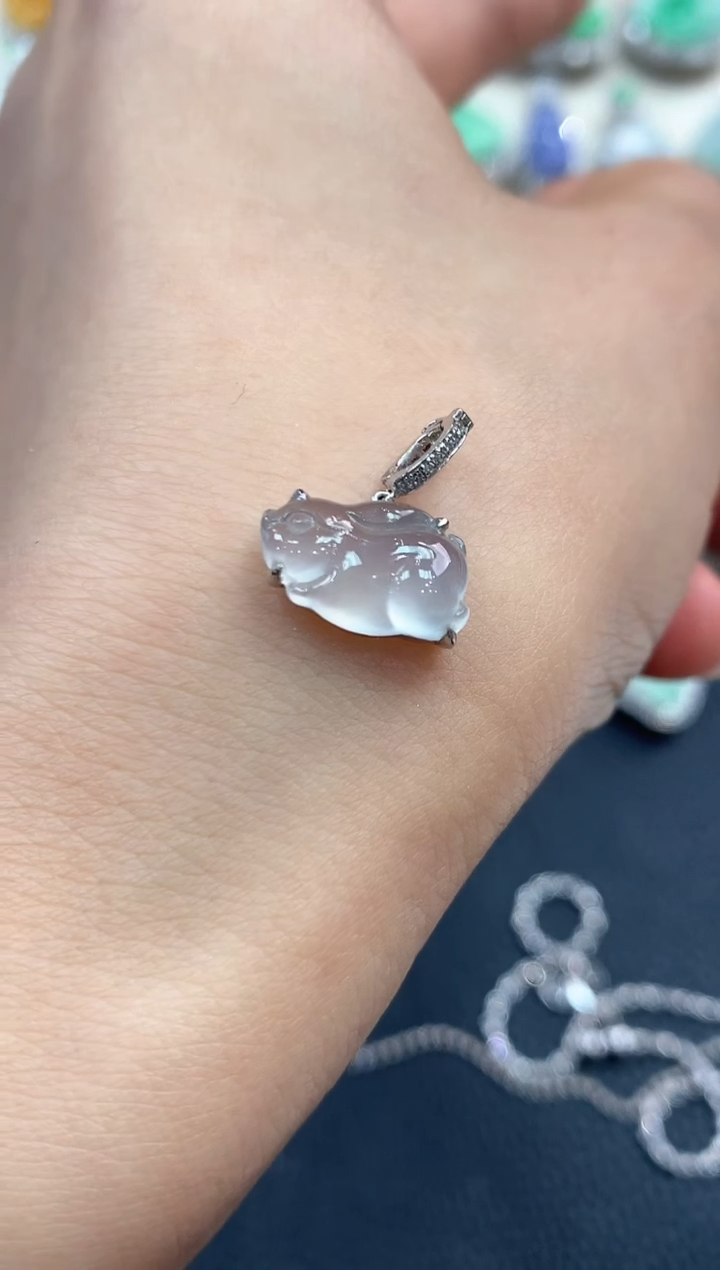 【闪购商品】翡翠吊坠(不含链)18K金镶嵌D2   