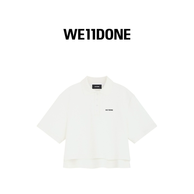 【甄选六折】WE11DONE女短款POLO休闲学院风潮流短袖T恤25-717