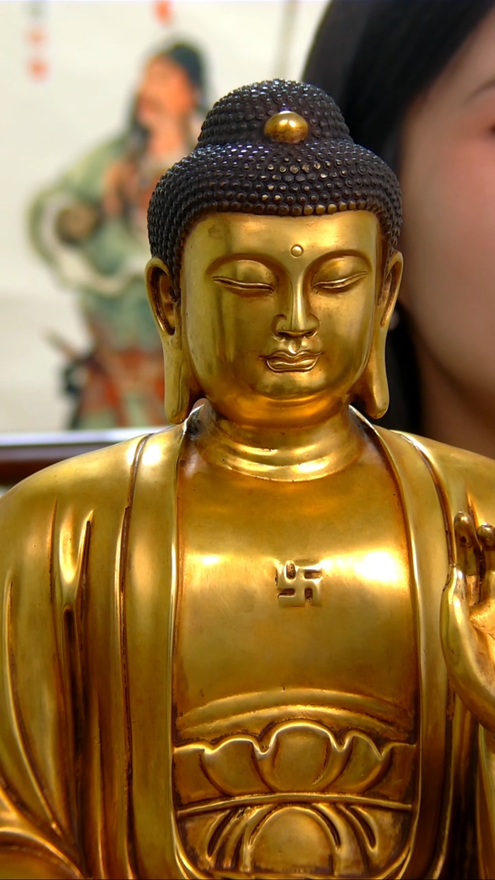 【闪购商品】紫铜鎏金 40分大日如来D20517-Z