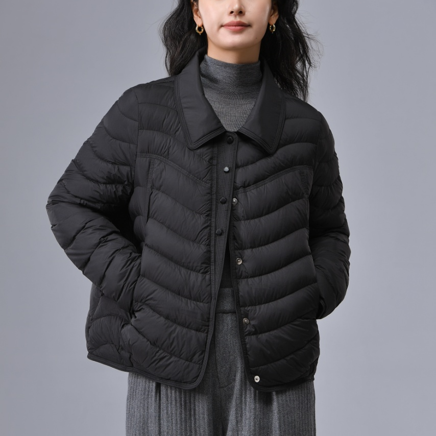 【7721-xhs】冬季新款休闲风翻领宽松型短款保暖时尚百搭羽绒服