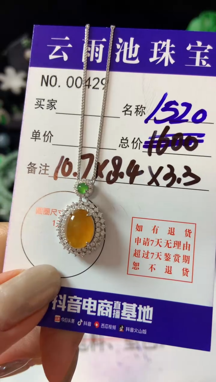 【闪购商品】翡翠颈饰银S925镶嵌翡翠
