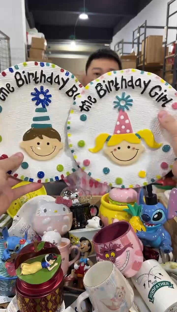 瓷片b款原盒生日盘子2件套