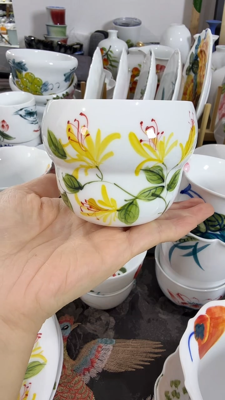 摆件陶瓷景德镇高温瓷（大葫芦杯）