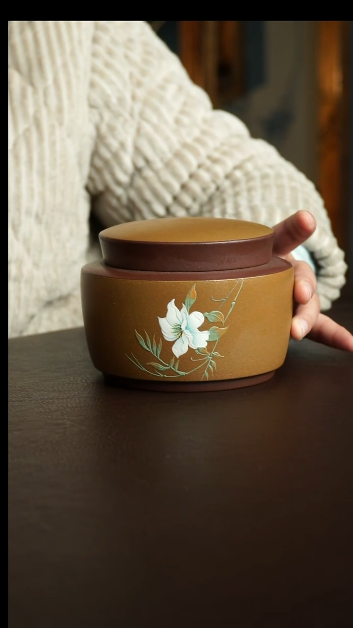 茶杯紫砂24号 茶叶罐150克 宜兴紫砂原矿作品