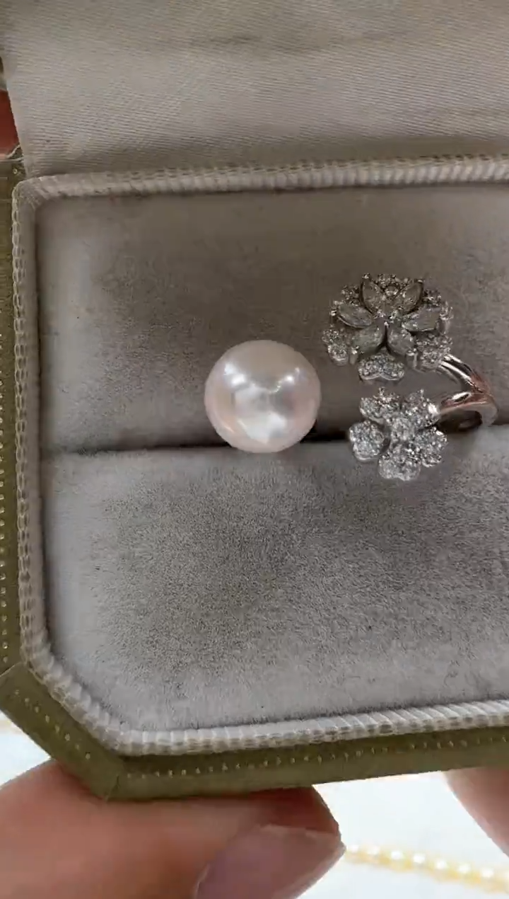 【闪购商品】海水珍珠戒指银S925镶嵌清货