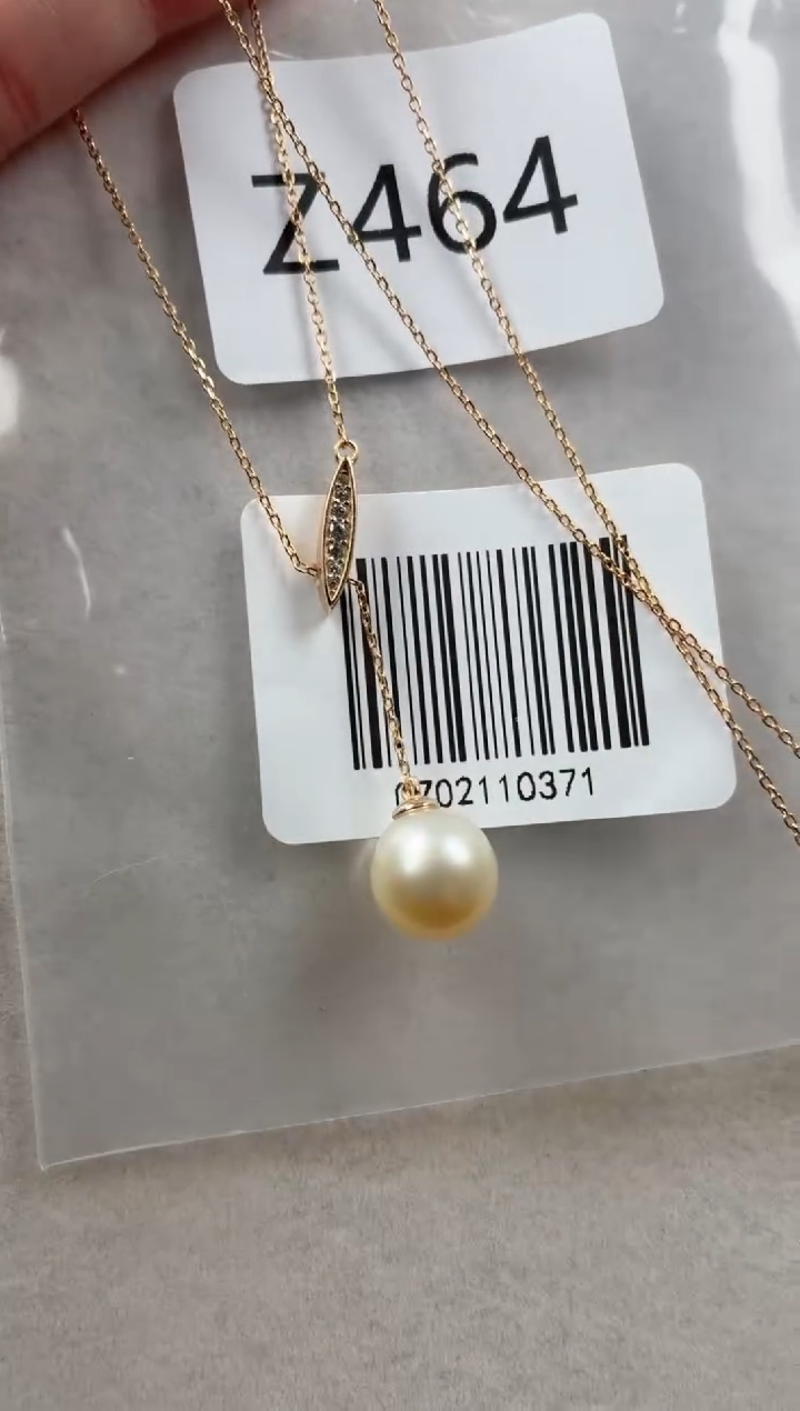 银S925镶嵌套链海水珍珠Z464