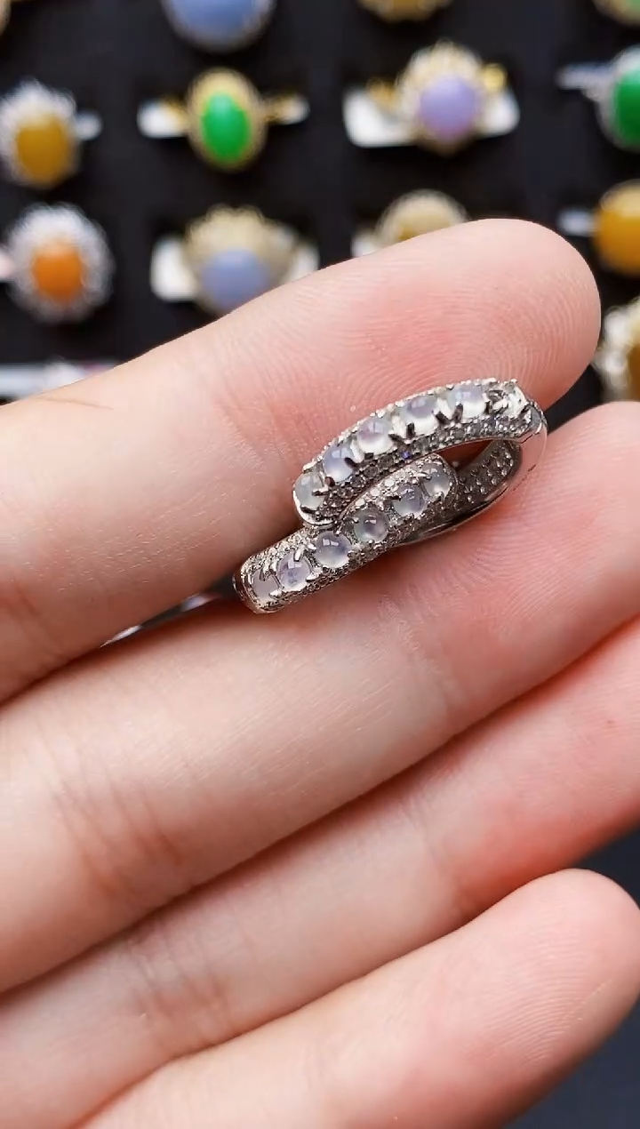 银S925镶嵌戒指翡翠3275