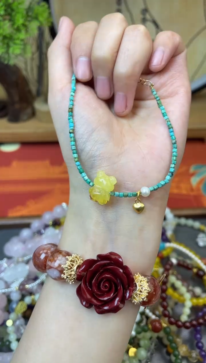 【闪购商品】蜜蜡手链银S925镶嵌359手串